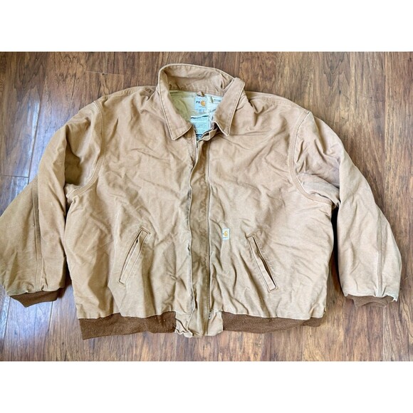 VTg Carhartt Made In USA Jacket 5XL Duck Canvas Quilted FRJ195 BRN - Picture 1 of 9